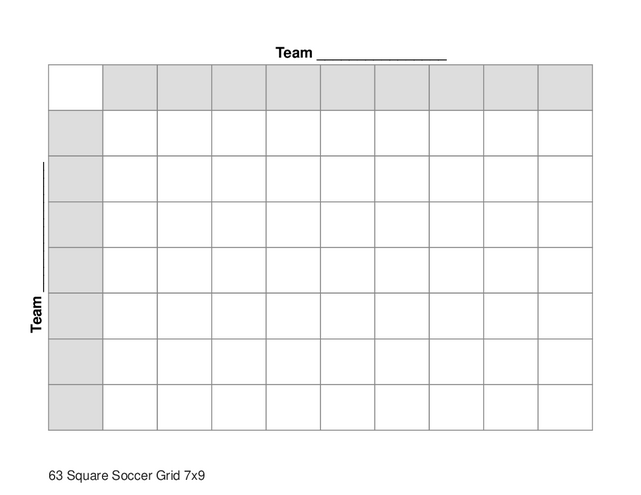 63 Square Soccer Grid 7x9