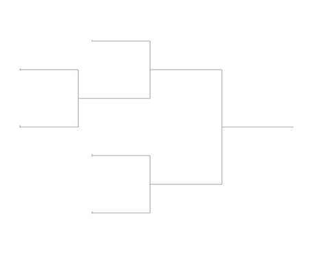Single Elimination Bracket - Left to Right, 5 Teams, Seeded