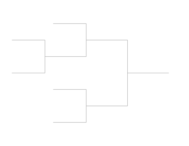 Single Elimination Bracket - Left to Right, 5 Teams