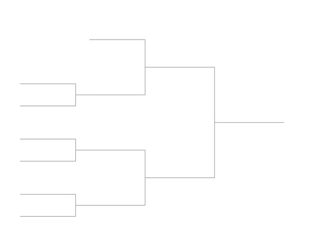 Single Elimination Bracket - Left to Right, 7 Teams