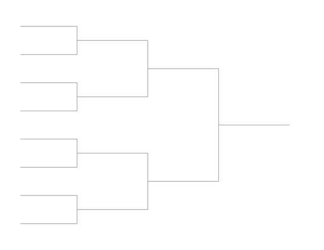 Single Elimination Bracket - Left to Right, 8 Teams