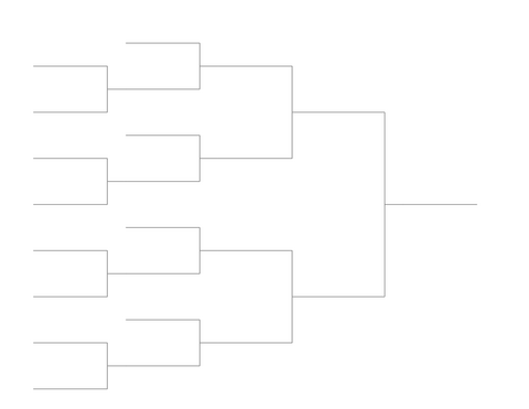 Single Elimination Bracket - Left to Right, 12 Teams