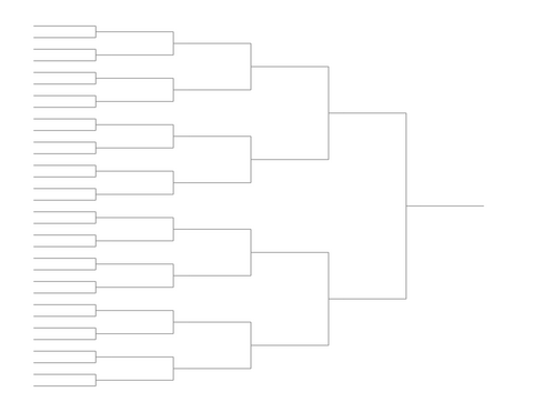 Single Elimination Bracket - Left to Right, 32 Teams