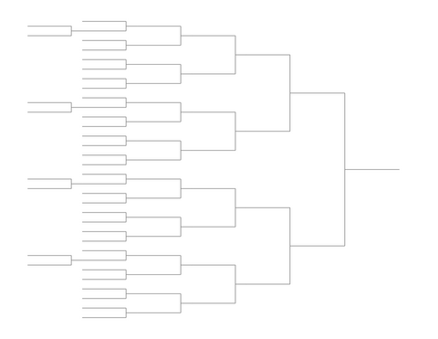Single Elimination Bracket - Left to Right, 36 Teams