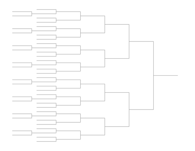 Single Elimination Bracket - Left to Right, 40 Teams