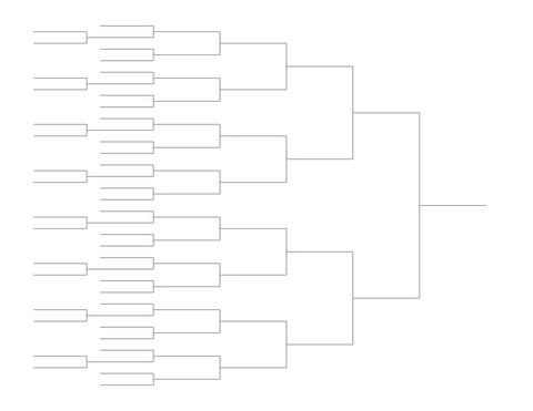 Single Elimination Bracket - Left to Right, 40 Teams