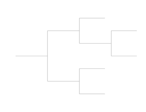 Single Elimination Bracket - Right to Left, 5 Teams