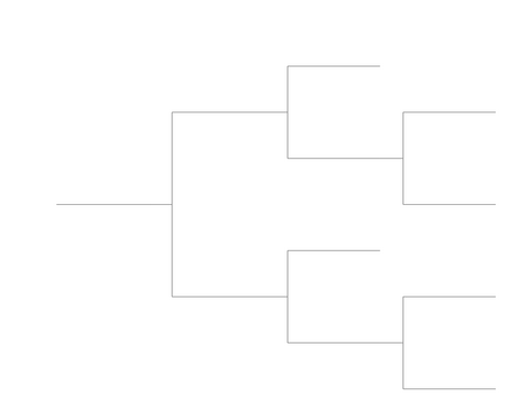 Single Elimination Bracket - Right to Left, 6 Teams