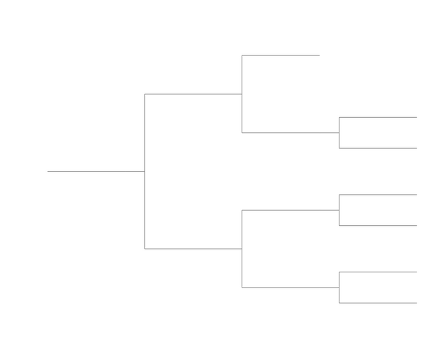 Single Elimination Bracket - Right to Left, 7 Teams