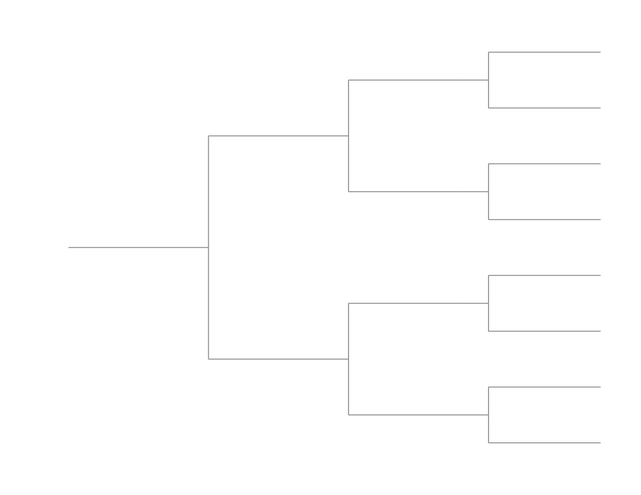 Single Elimination Bracket - Right to Left, 8 Teams