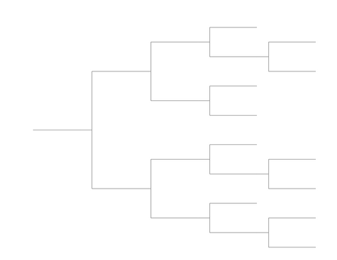 Single Elimination Bracket - Right to Left, 11 Teams