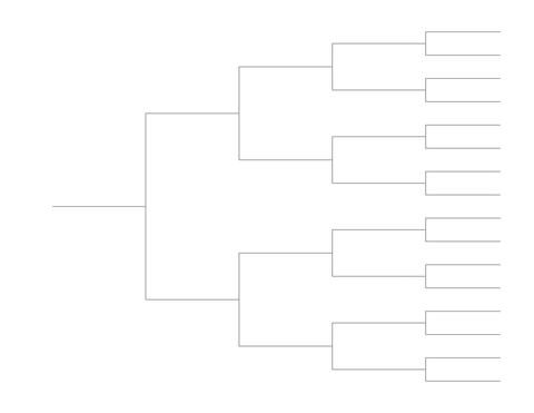 Single Elimination Bracket - Right to Left, 16 Teams