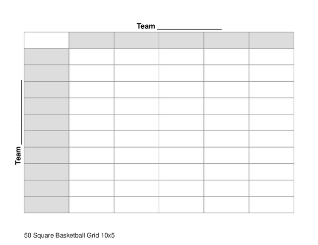 50 Square Basketball Grid 10x5