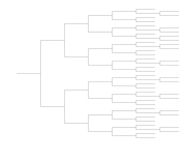 Single Elimination Bracket - Right to Left, 41 Teams