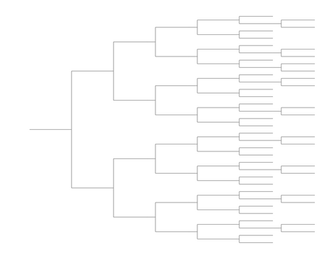 Single Elimination Bracket - Right to Left, 41 Teams