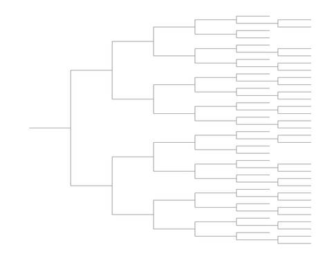 Single Elimination Bracket - Right to Left, 46 Teams