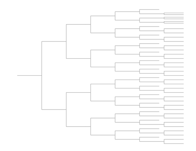 Single Elimination Bracket - Right to Left, 49 Teams