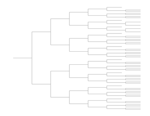 Single Elimination Bracket - Right to Left, 55 Teams