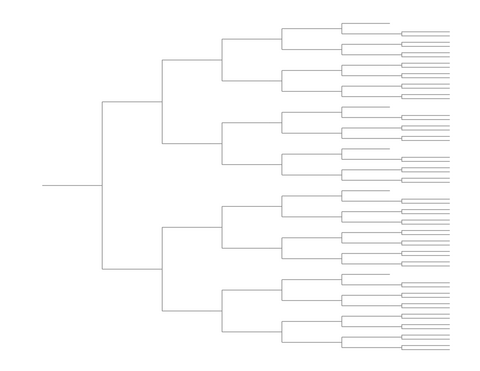 Single Elimination Bracket - Right to Left, 59 Teams