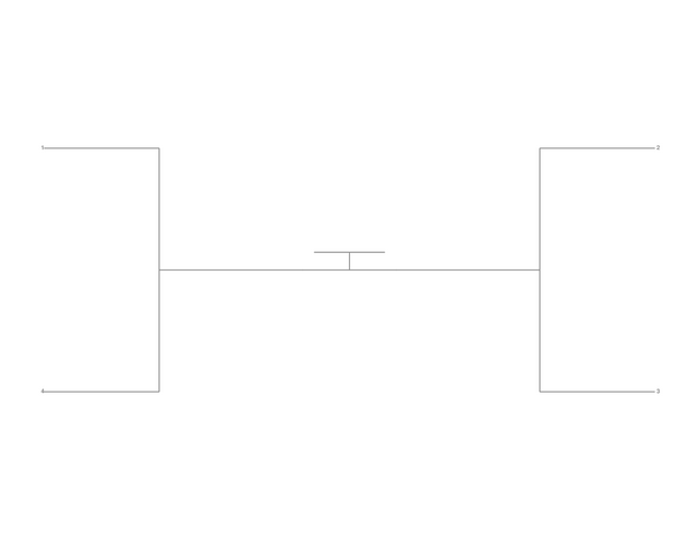 Single Elimination Bracket - Outside to Inside, 4 Teams, Seeded