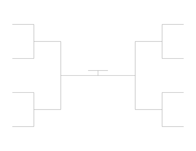 Single Elimination Bracket - Outside to Inside, 8 Teams