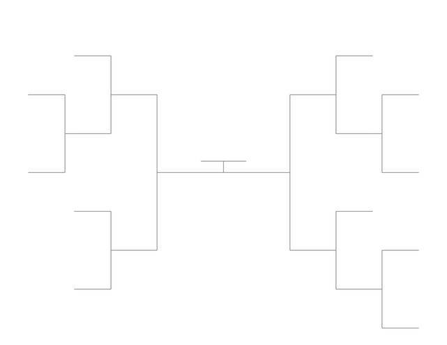 Single Elimination Bracket - Outside to Inside, 11 Teams