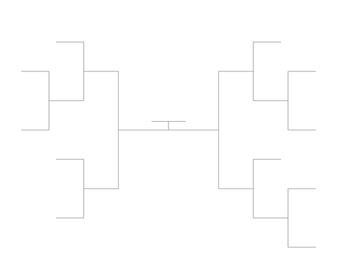 Single Elimination Bracket - Outside to Inside, 11 Teams