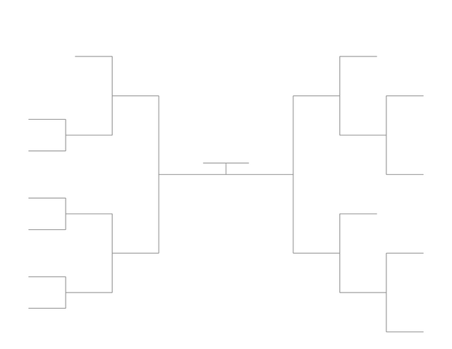 Single Elimination Bracket - Outside to Inside, 13 Teams