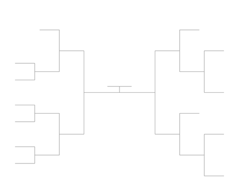 Single Elimination Bracket - Outside to Inside, 13 Teams
