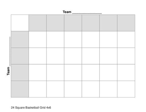 24 Square Basketball Grid 4x6