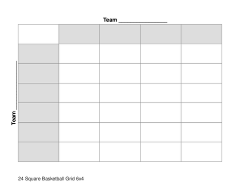 24 Square Basketball Grid 6x4