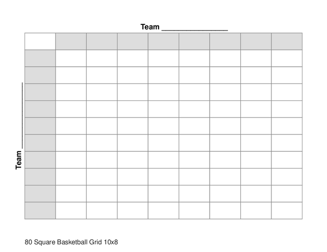 80 Square Basketball Grid 10x8