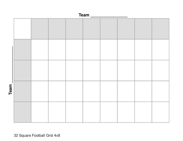 32 Square Football Grid 4x8