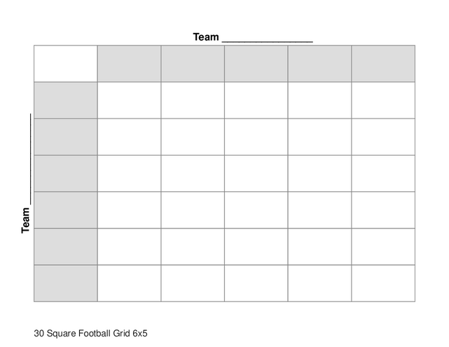 30 Square Football Grid 6x5