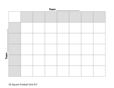 35 Square Football Grid 5x7
