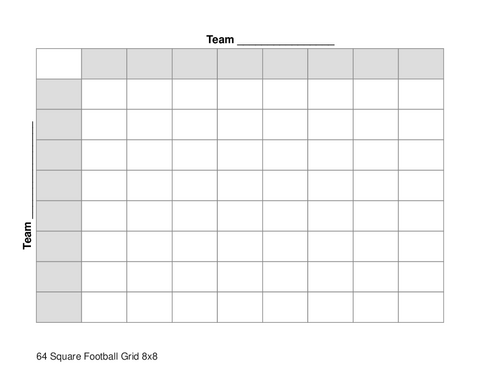 64 Square Football Grid 8x8