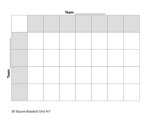 28 Square Baseball Grid 4x7