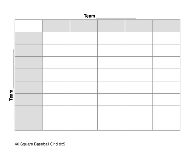 40 Square Baseball Grid 8x5