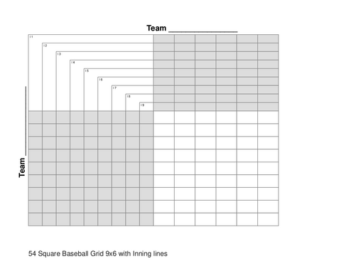 54 Square Baseball Grid 9x6 with Inning lines