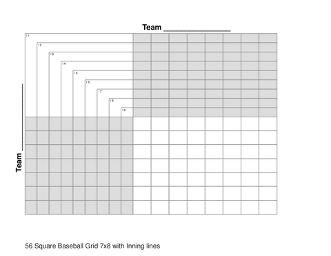56 Square Baseball Grid 7x8 with Inning lines