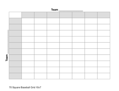 70 Square Baseball Grid 10x7