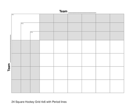 24 Square Hockey Grid 4x6 with Period lines