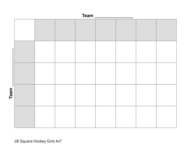 28 Square Hockey Grid 4x7