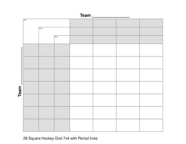 28 Square Hockey Grid 7x4 with Period lines