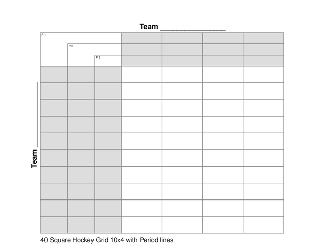 40 Square Hockey Grid 10x4 with Period lines