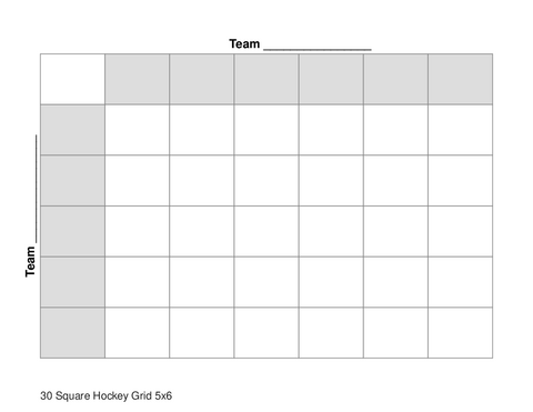30 Square Hockey Grid 5x6