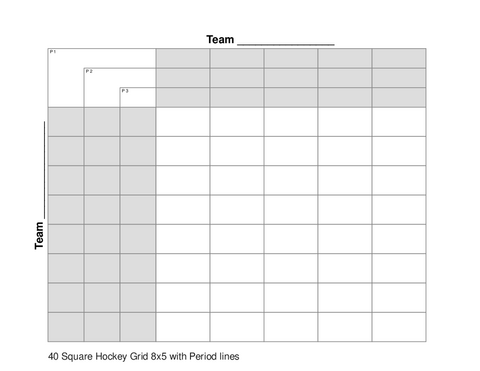 40 Square Hockey Grid 8x5 with Period lines