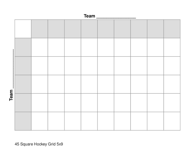 45 Square Hockey Grid 5x9