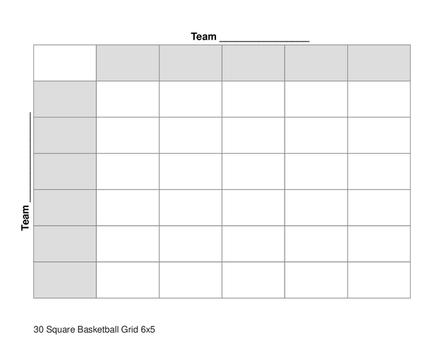 30 Square Basketball Grid 6x5