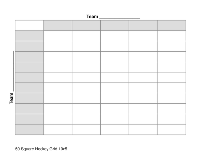 50 Square Hockey Grid 10x5